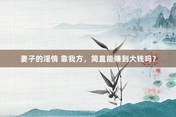 妻子的淫情 靠我方，简直能赚到大钱吗？