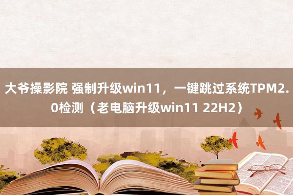 大爷操影院 强制升级win11，一键跳过系统TPM2.0检测（老电脑升级win11 22H2）